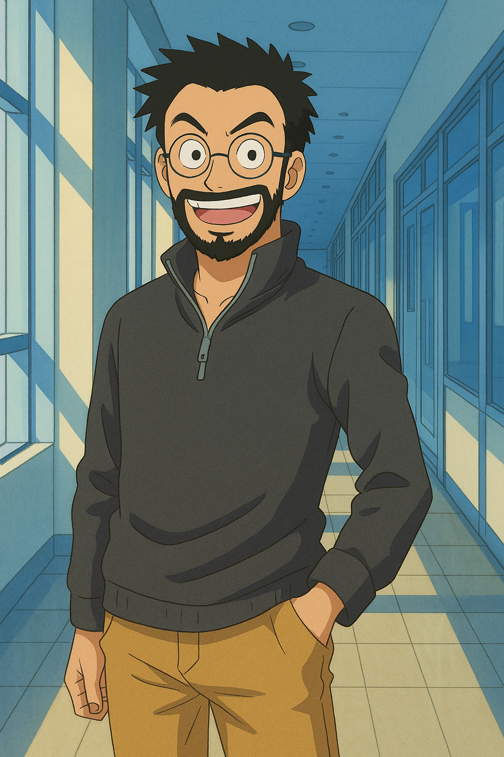 Illustrated portrait of the storyteller